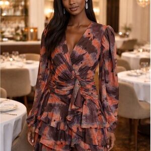 Ulla Johnson Semira Tie-Dyed Silk Mini Dress Size 8 -NWOT